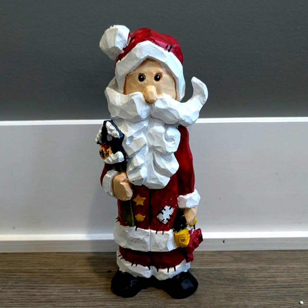 Sterling Wood Santa Decor Figurine 10 in